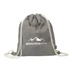 GRS Recycled Cotton PromoBag Plus 180 gm² rugzak grijs - Hidalgo-werbeartikel GRS Recycled Cotton PromoBag Plus (180 g/m²) rugzak, grijs