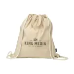 GRS Recycled Cotton PromoBag Plus 180 gm² rugzak naturel - Hidalgo-werbeartikel GRS Recycled Cotton PromoBag Plus (180 g/m²) rugzak, naturel