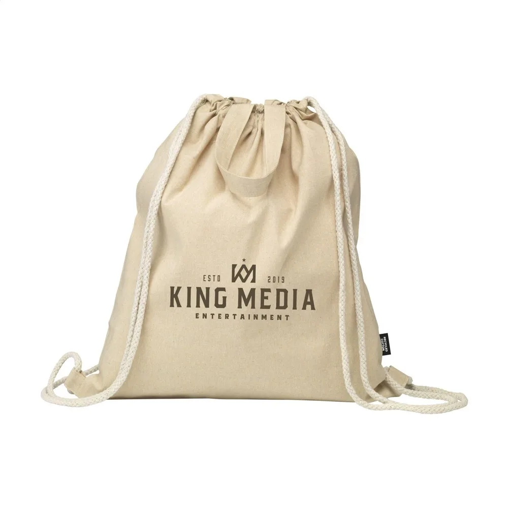 GRS Recycled Cotton PromoBag Plus 180 gm² rugzak naturel - Hidalgo-werbeartikel GRS Recycled Cotton PromoBag Plus (180 g/m²) rugzak, naturel