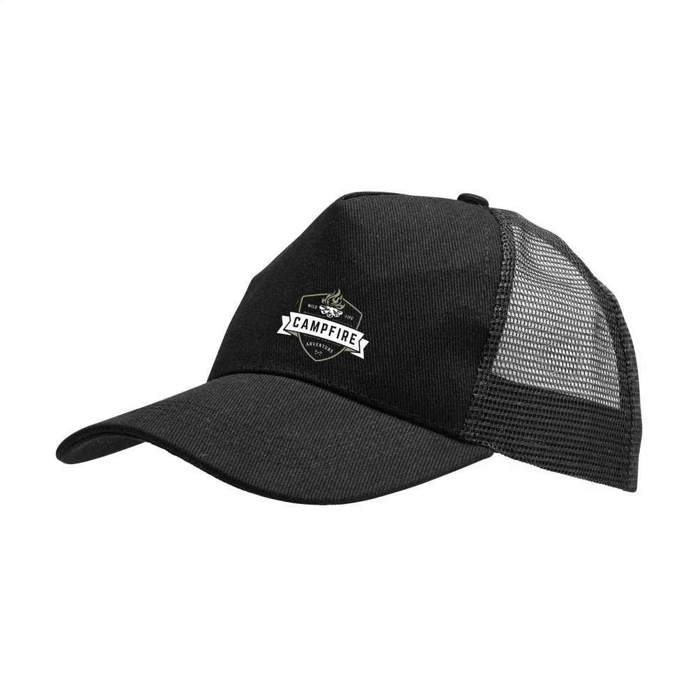 Trucker Recycled Cotton pet zwart - Hidalgo-werbeartikel Trucker Recycled Cotton pet, zwart