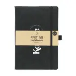 Felty GRS RPET Notebook A5 notitieboek zwart - Hidalgo-werbeartikel Felty GRS RPET Notebook A5 notitieboek, zwart