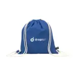 PromoColour GRS Recycled Cotton Backpack 150 gm² blauw - Hidalgo-werbeartikel PromoColour GRS Recycled Cotton Backpack (150 g/m²), blauw