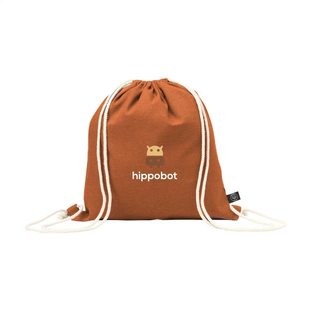 PromoColour GRS Recycled Cotton Backpack 150 gm² oranje - Hidalgo-werbeartikel PromoColour GRS Recycled Cotton Backpack (150 g/m²), oranje