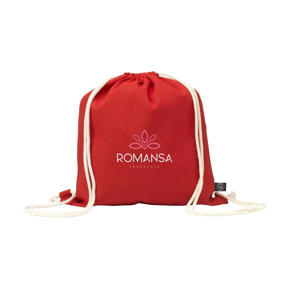 PromoColour GRS Recycled Cotton Backpack 150 gm² rood - Hidalgo-werbeartikel PromoColour GRS Recycled Cotton Backpack (150 g/m²), rood