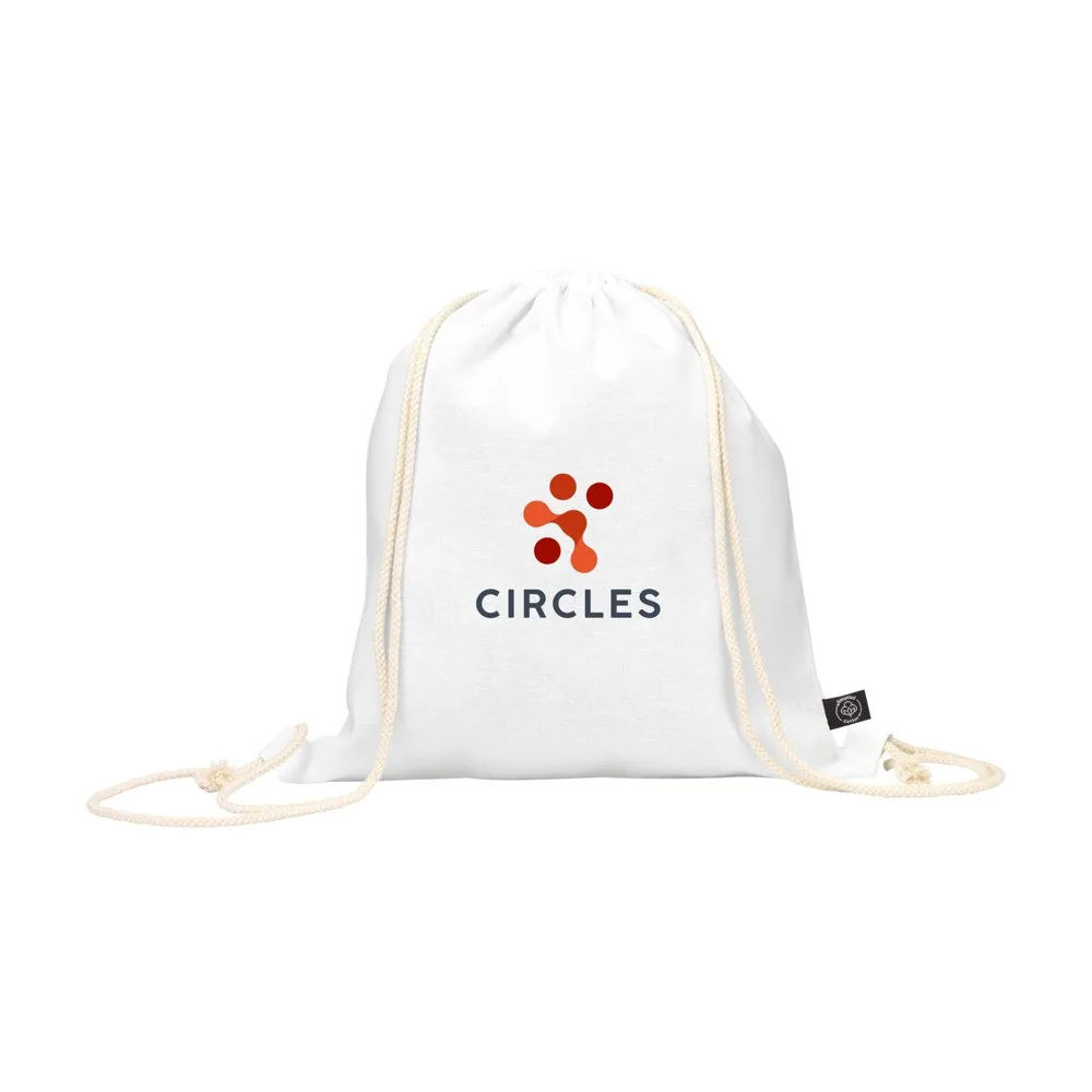 PromoColour GRS Recycled Cotton Backpack 150 gm² wit - Hidalgo-werbeartikel PromoColour GRS Recycled Cotton Backpack (150 g/m²), wit
