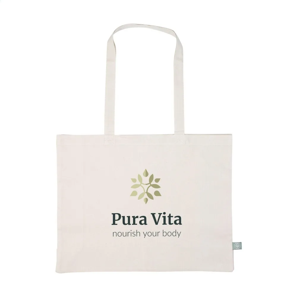 Printed Organic Cotton Tote Bag Sturdy Eco Shopper 19L — product photo 7