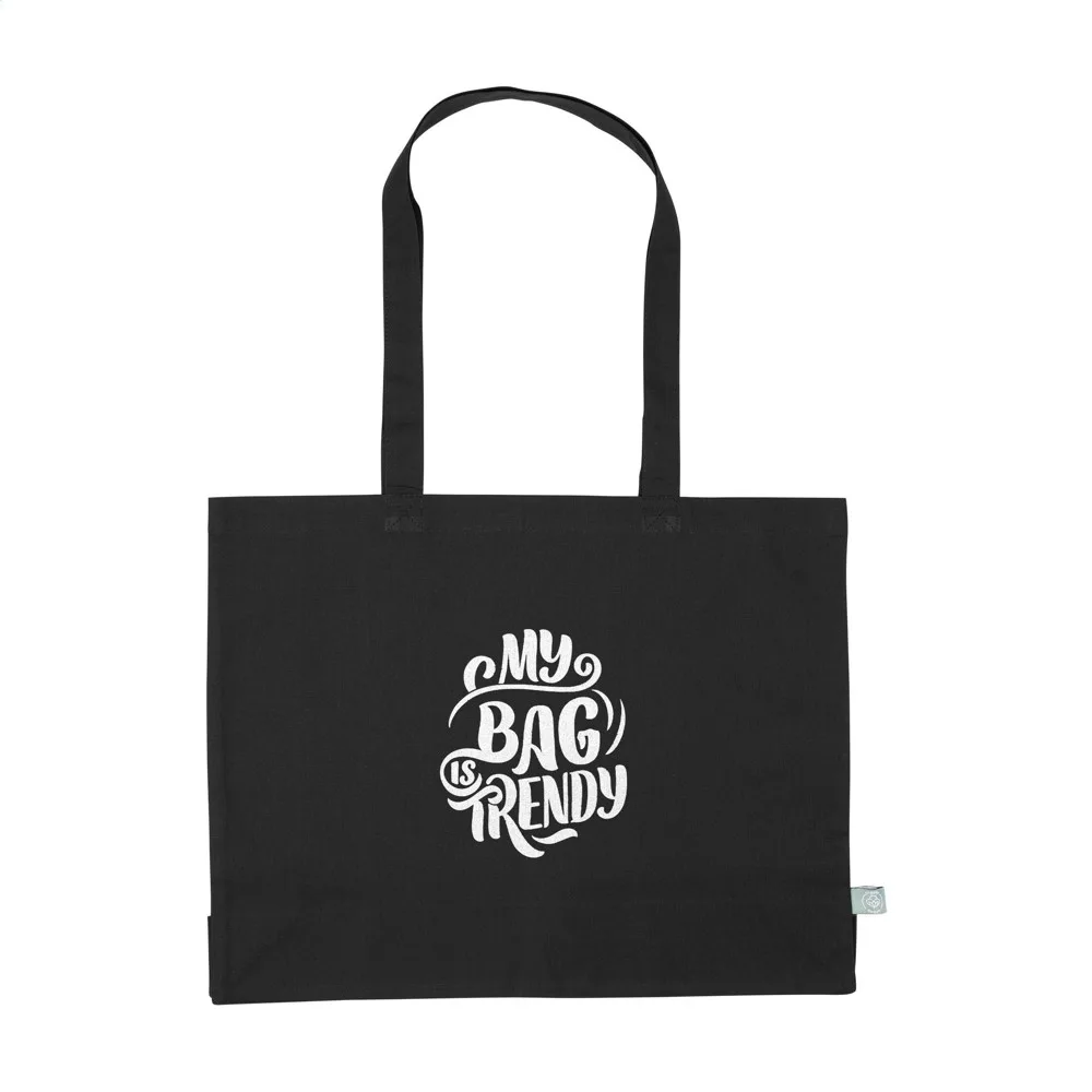 Printed Organic Cotton Tote Bag Sturdy Eco Shopper 19L — product photo 11