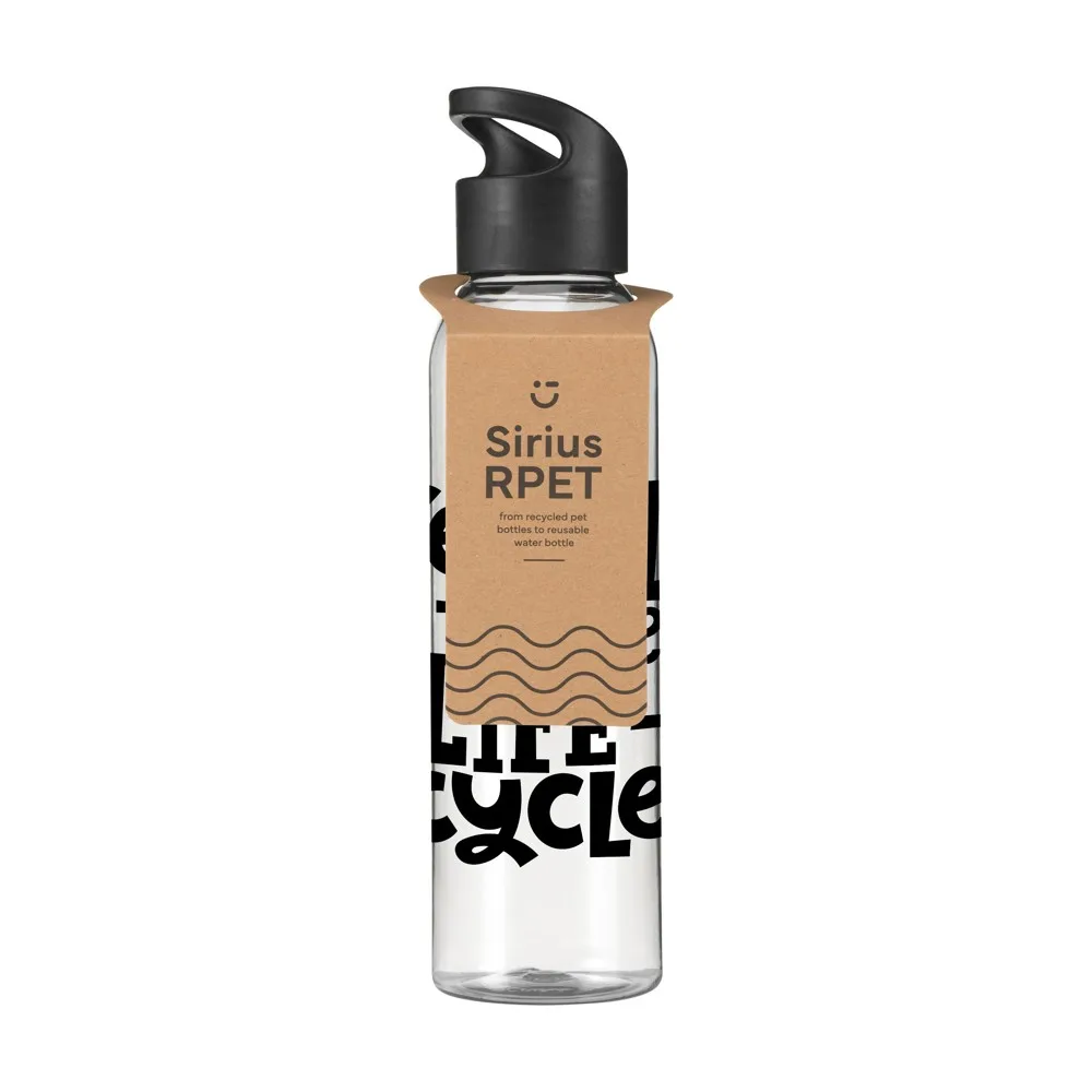 Sirius RCS RPET 650 ml transparant zwart - Bidons & Shakers Sirius RCS RPET 650 ml, transparant zwart