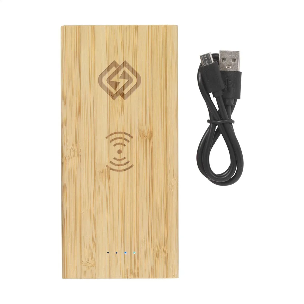 Powerbank bedrucken Bambus 8000mAh Wireless Qi — Produktfoto 3