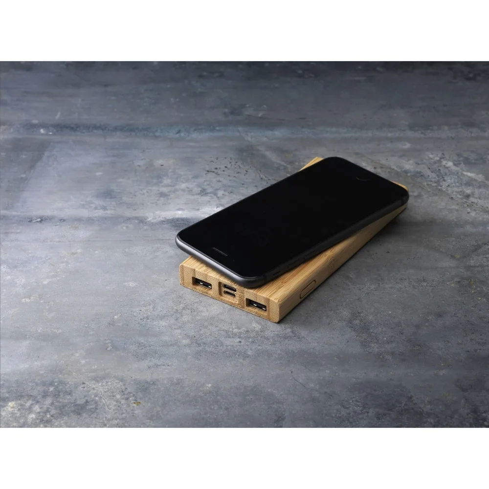 Powerbank bedrucken Bambus 8000mAh Wireless Qi — Produktfoto 9