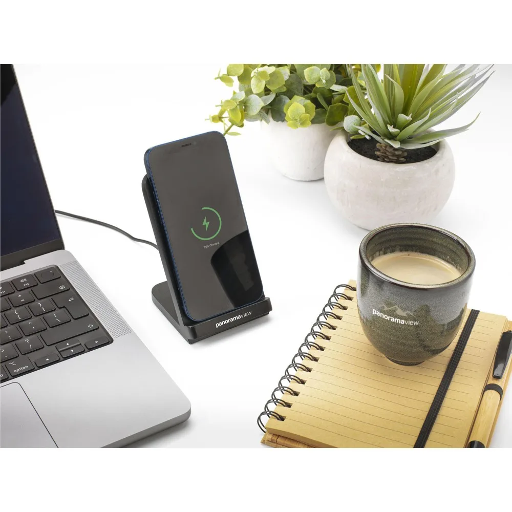 Custom Baloo 15W Fast Wireless Charger FSC Bamboo Stand — product photo 13