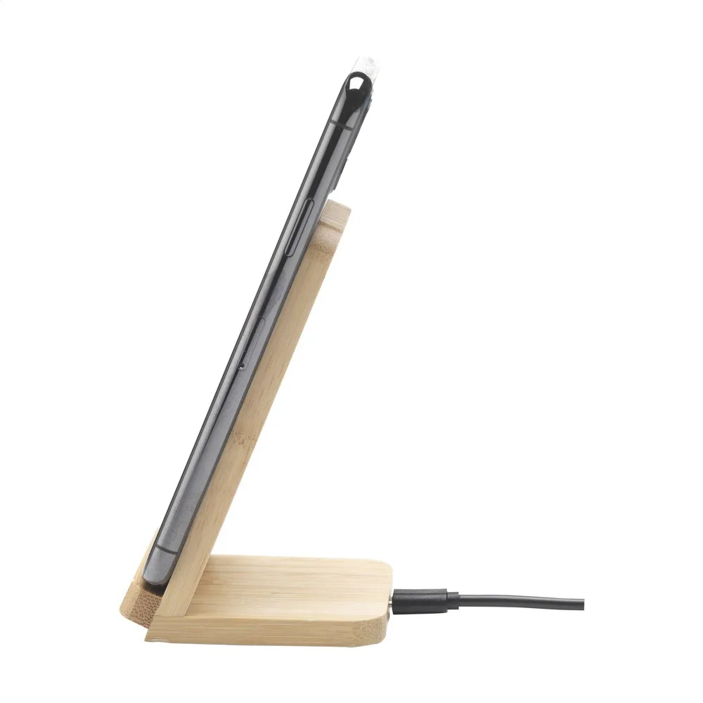 Custom Baloo 15W Fast Wireless Charger FSC Bamboo Stand — product photo 18