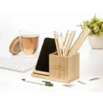 Bamboo Boss 15W draadloze opladerpenhouder productfoto 11 - Hidalgo-werbeartikel Bamboo Boss 15W draadloze oplader/penhouder — productfoto 11