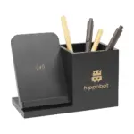 Bamboo Boss 15W draadloze oplader/penhouder, zwart (± pms black)