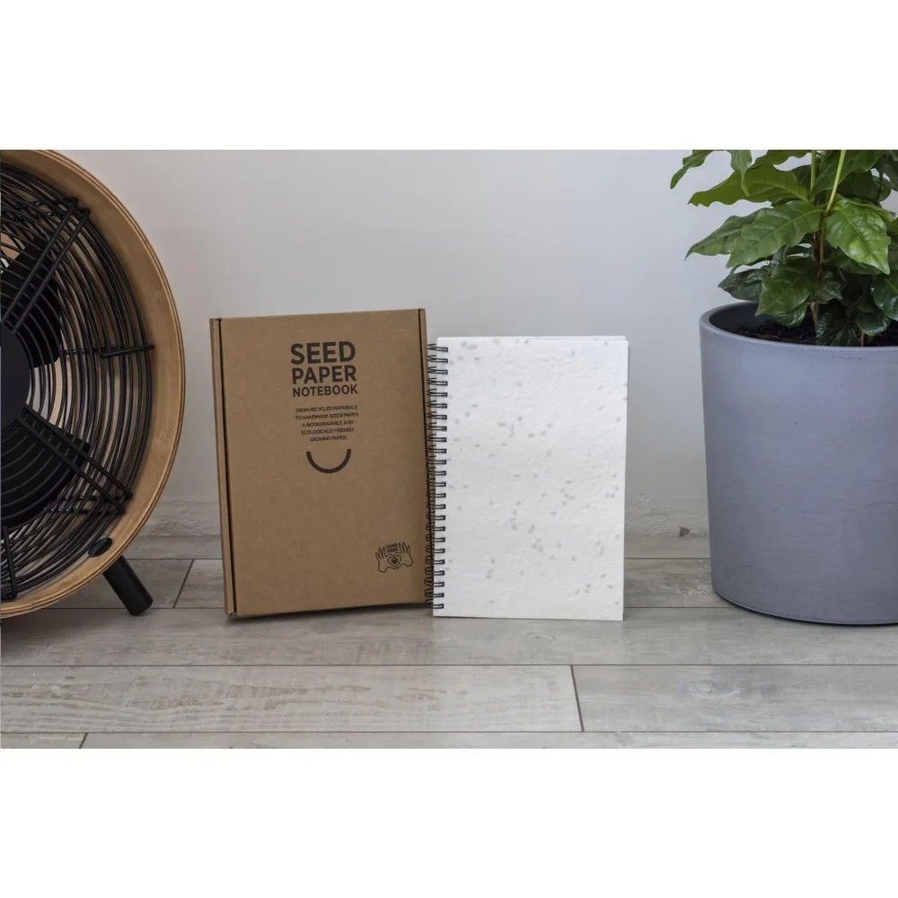 Samenpapier Notizbuch bedrucken liniert Blumensamen A5 — Produktfoto 9