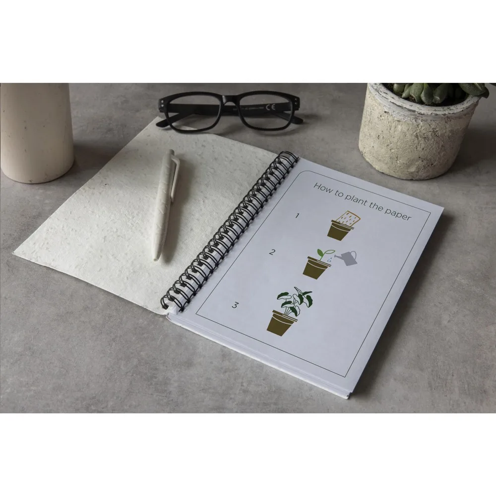 Samenpapier Notizbuch bedrucken liniert Blumensamen A5 — Produktfoto 10