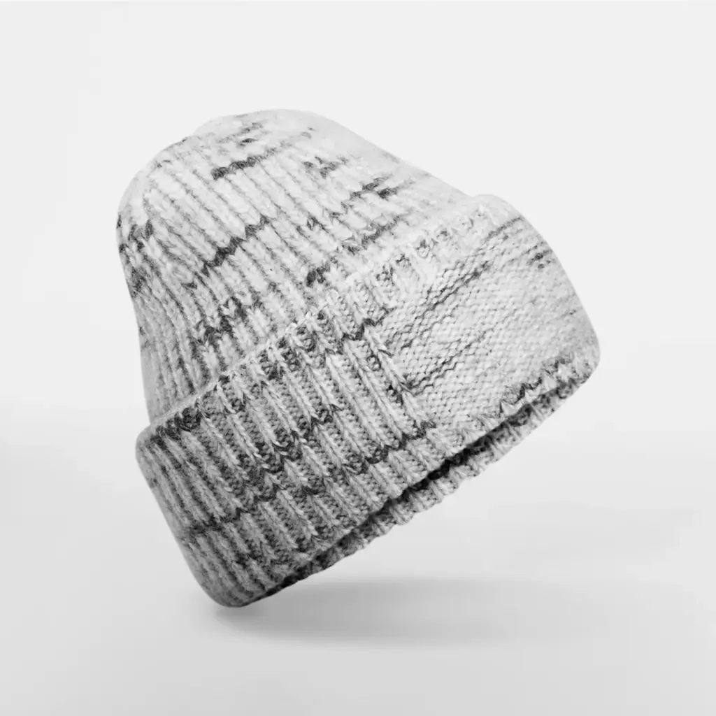 Grof gebreide muts met patch, cloudy haze — productfoto 4