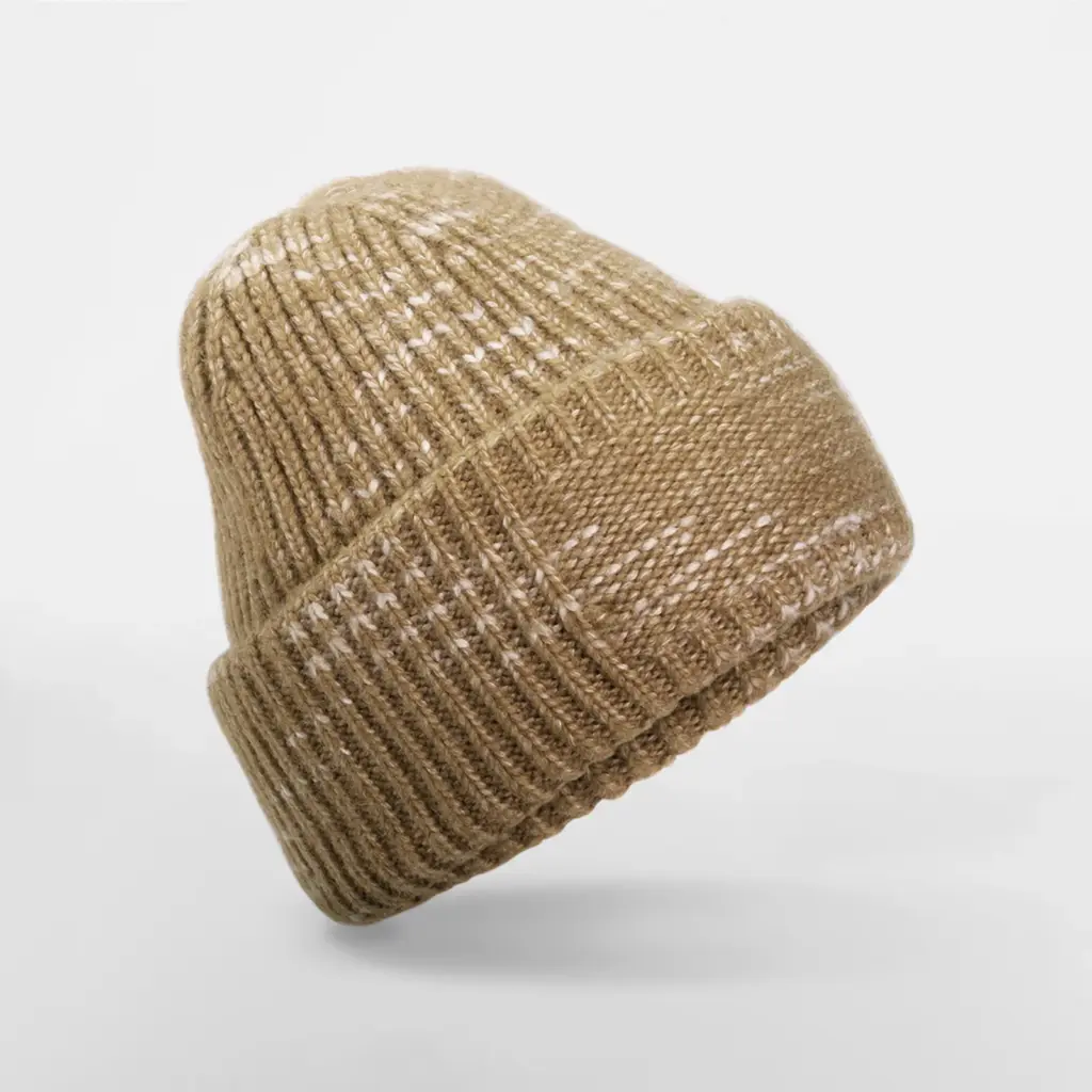 Grof gebreide muts met patch, espresso haze — productfoto 5