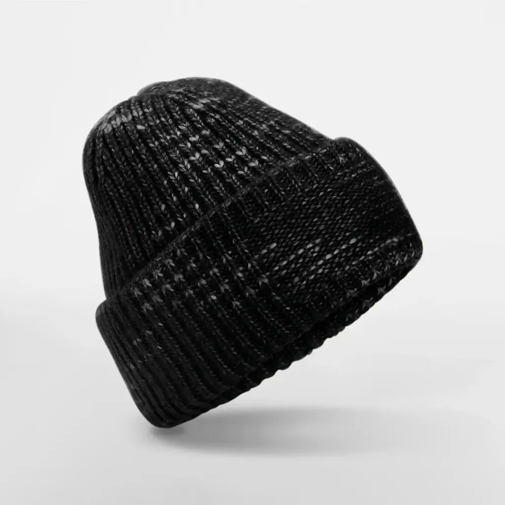 Grof gebreide muts met patch, midnight haze — productfoto 6