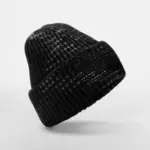 Grof gebreide muts met patch, midnight haze — productfoto 6