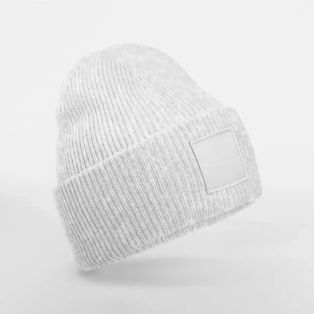 Muts met brede revers en toon-op-toon patch, cloud grey — productfoto 6