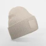 Muts met brede revers en toon-op-toon patch, natural stone — productfoto 9