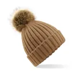 Pompon beanie, biscuit — productfoto 2