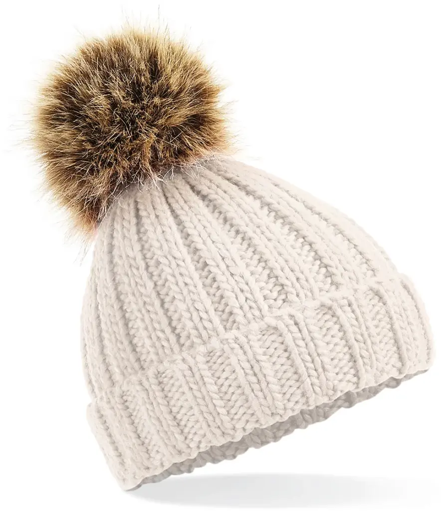 Pompon beanie, oatmeal — productfoto 7