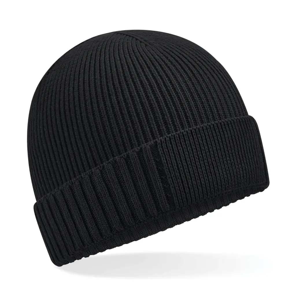 Biologisch katoenen muts met technische patch, black — productfoto 5