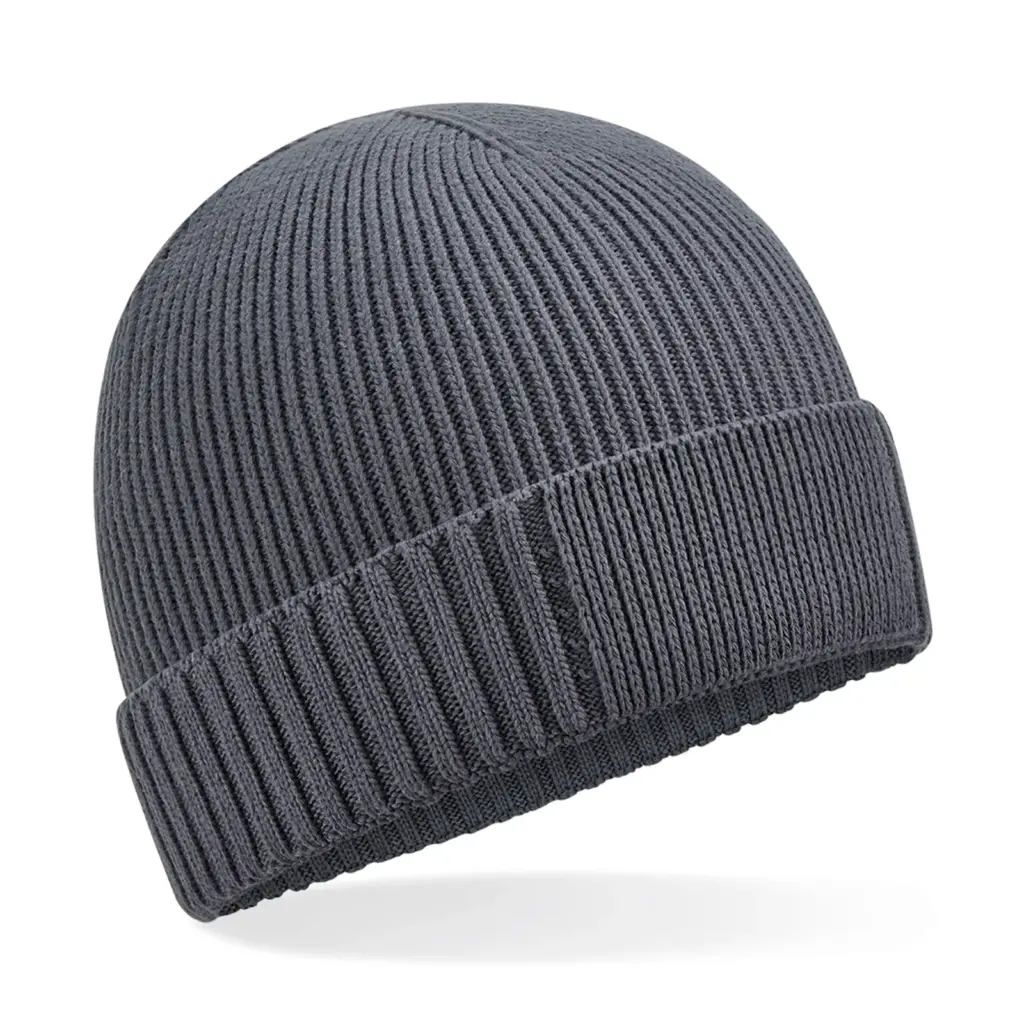 Biologisch katoenen muts met technische patch, graphite grey — productfoto 6
