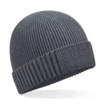 Biologisch katoenen muts met technische patch, graphite grey — productfoto 6
