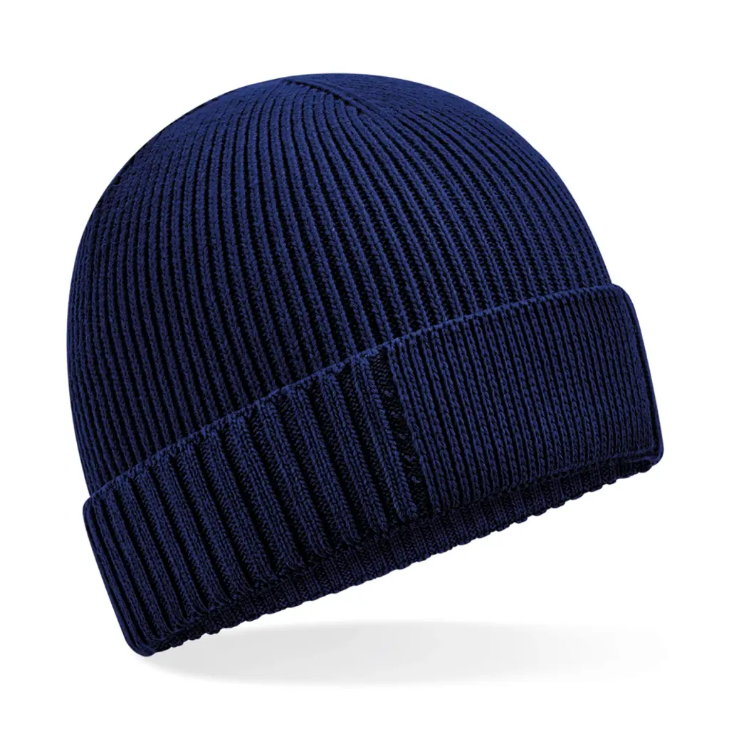 Biologisch katoenen muts met technische patch, oxford navy — productfoto 7