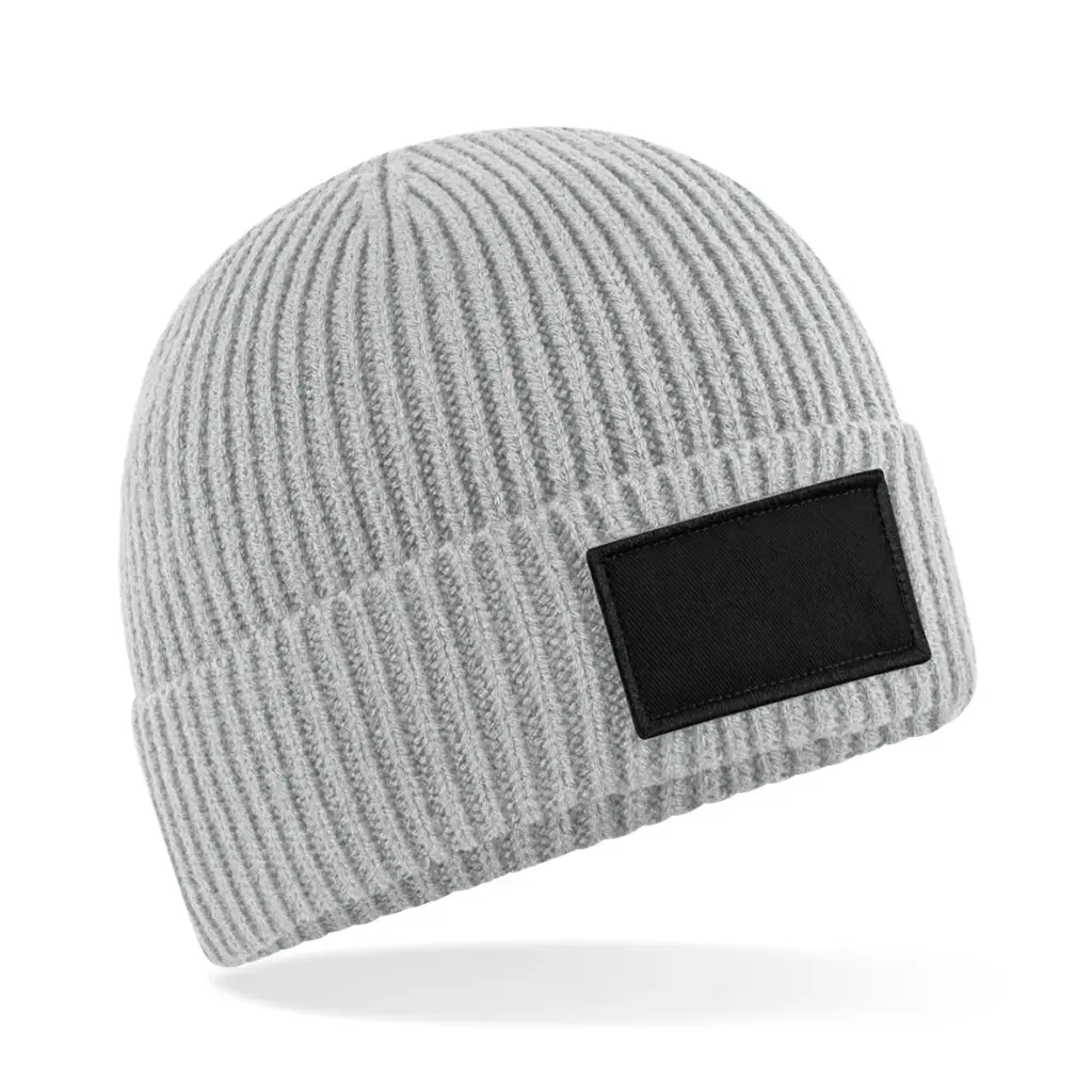 Trendy muts met patch, light grey / black — productfoto 7