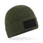 Trendy muts met patch, military green / black — productfoto 8