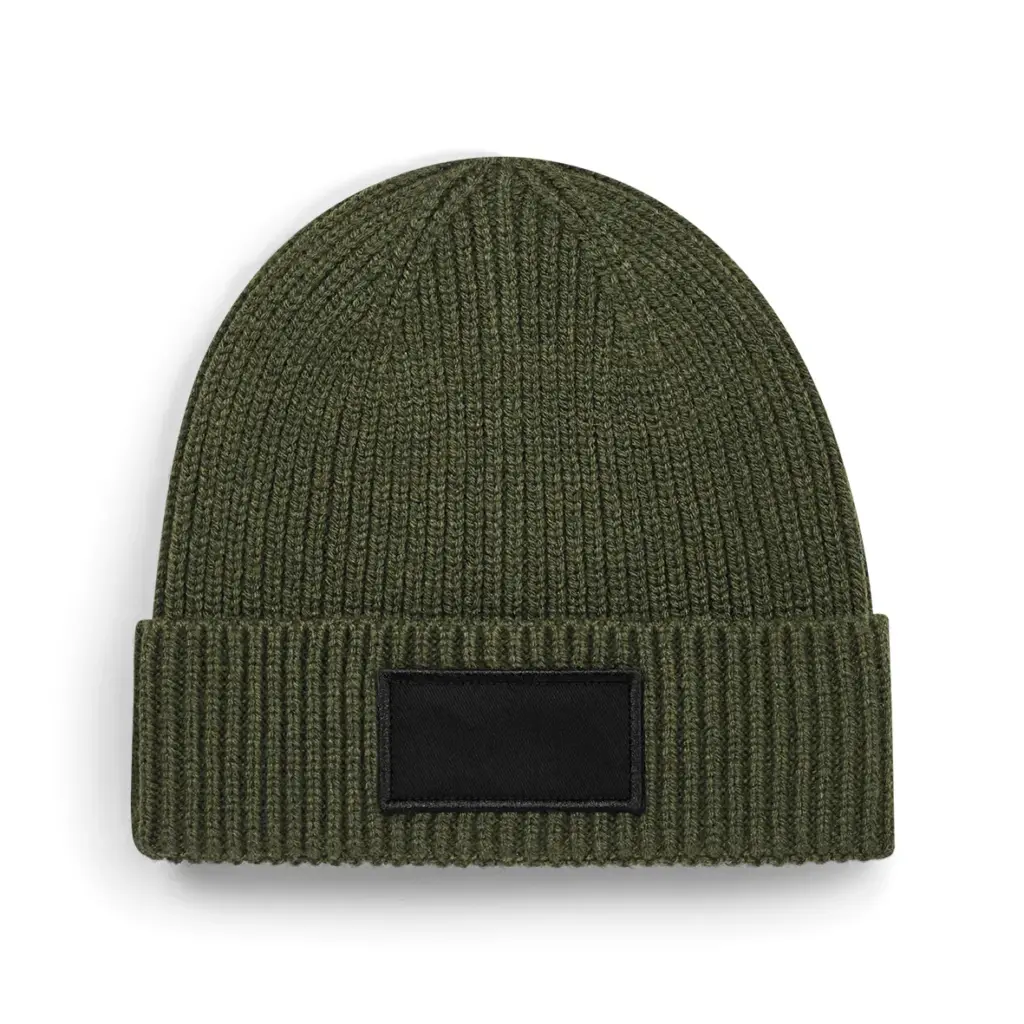 Trendy muts met patch, military green / black — productfoto 9