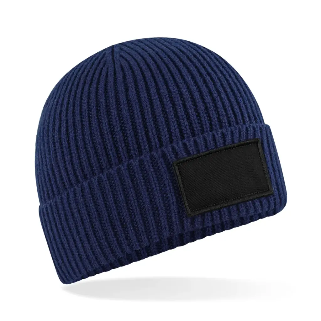 Trendy muts met patch, oxford navy / black — productfoto 10