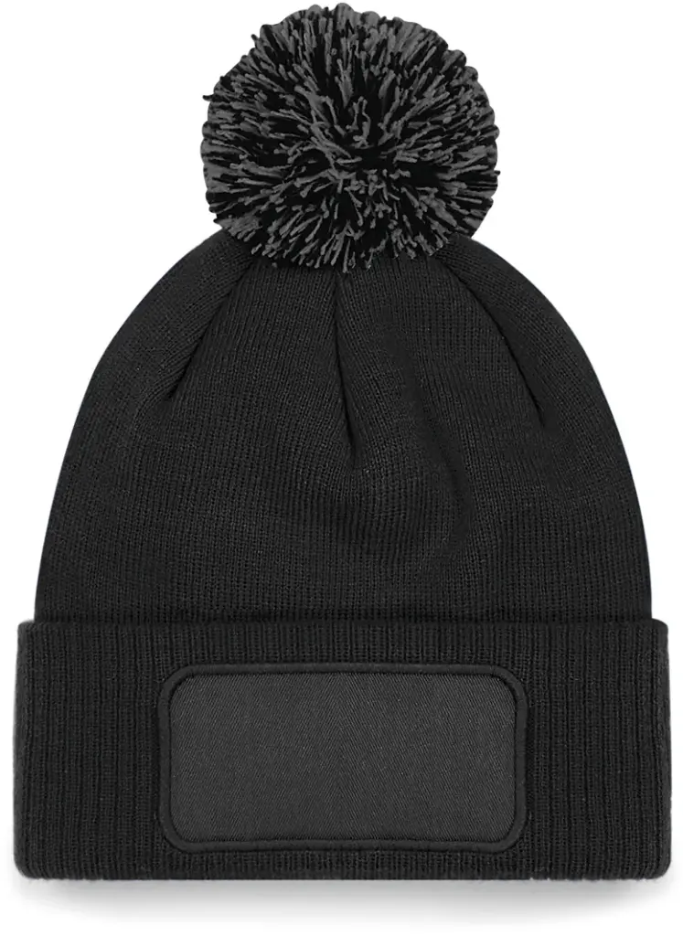 PS_B443_BLACK-GRAPHITEGREY - Hidalgo Snowstar® patch beanie, black / graphite grey — productfoto 3
