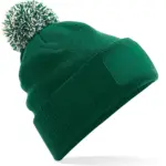 Snowstar® patch beanie, bottle green / off white — productfoto 4