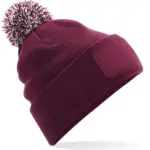 PS_B443-FS_BURGUNDY-OFFWHITE - Hidalgo Snowstar® patch beanie, burgundy / off white — productfoto 8
