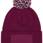 PS_B443_BURGUNDY-OFFWHITE - Hidalgo Snowstar® patch beanie, burgundy / off white — productfoto 9