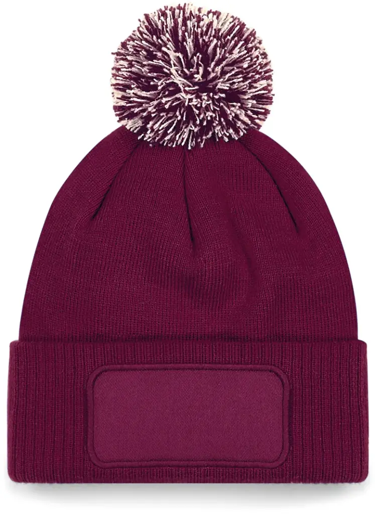 PS_B443_BURGUNDY-OFFWHITE - Hidalgo Snowstar® patch beanie, burgundy / off white — productfoto 9