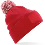 PS_B443-FS_CLASSICRED-OFFWHITE - Hidalgo Snowstar® patch beanie, classic red / off white — productfoto 10