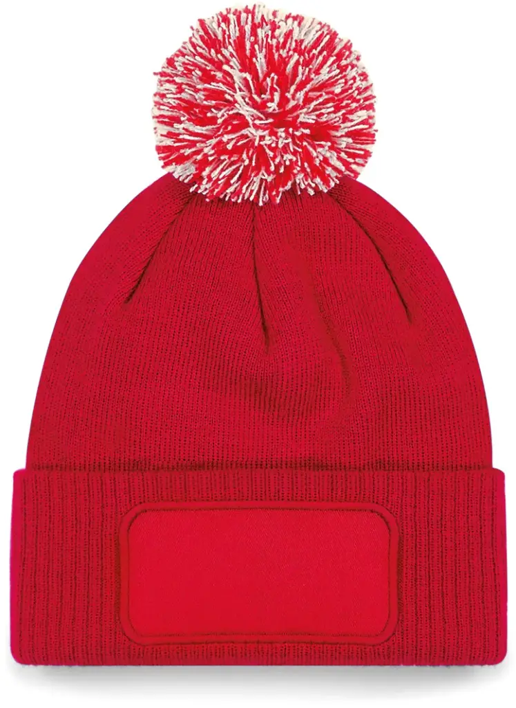 PS_B443_CLASSICRED-OFFWHITE - Hidalgo Snowstar® patch beanie, classic red / off white — productfoto 11