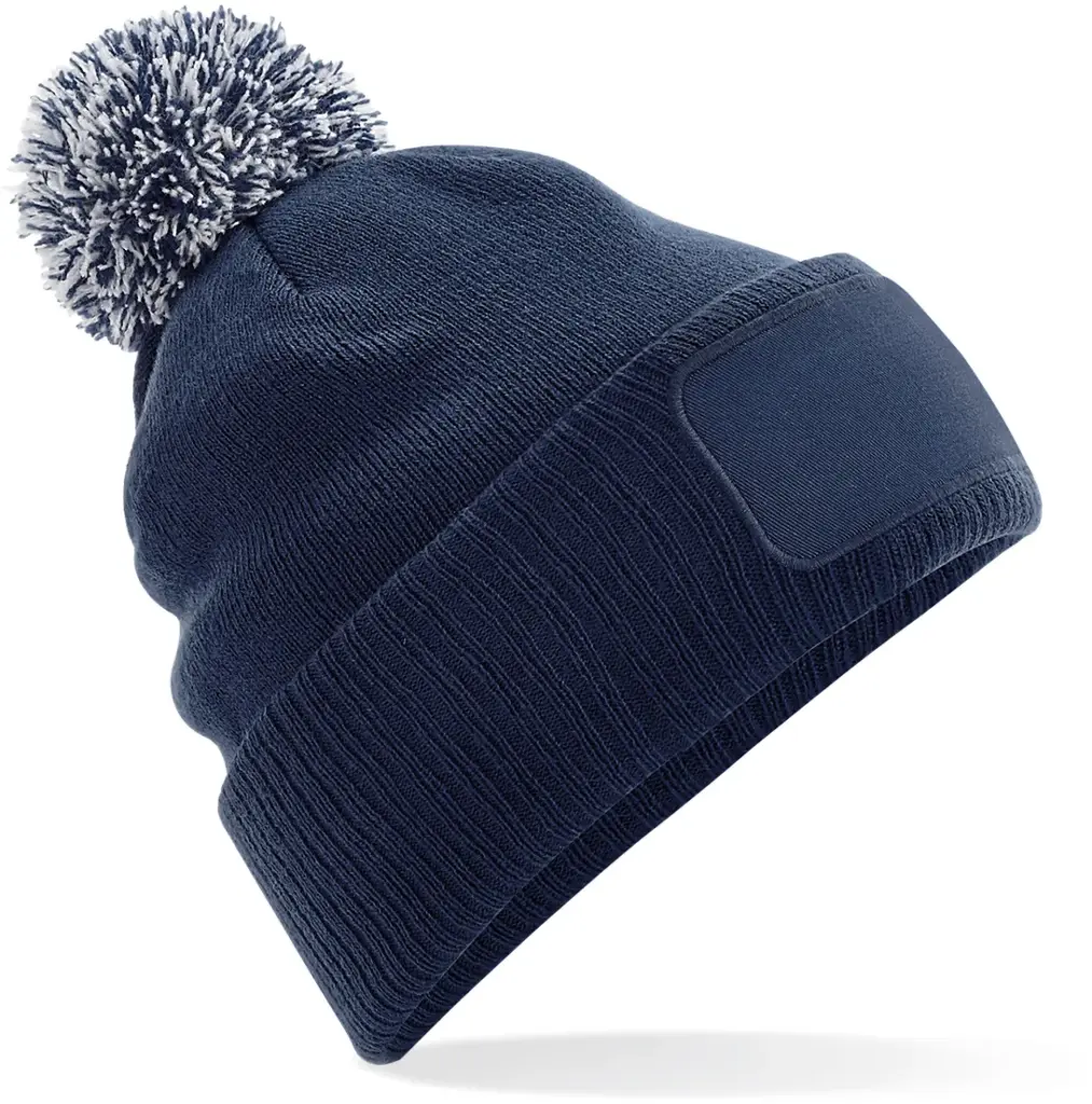 PS_B443-FS_FRENCHNAVY-LIGHTGREY - Hidalgo Snowstar® patch beanie, french navy / light grey — productfoto 12