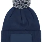 PS_B443_FRENCHNAVY-LIGHTGREY - Hidalgo Snowstar® patch beanie, french navy / light grey — productfoto 13