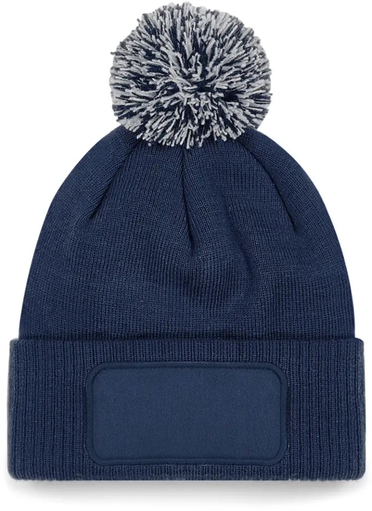 PS_B443_FRENCHNAVY-LIGHTGREY - Hidalgo Snowstar® patch beanie, french navy / light grey — productfoto 13