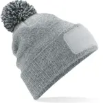 PS_B443-FS_HEATHERGREY-BLACK - Hidalgo Snowstar® patch beanie, heather grey / black — productfoto 14