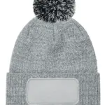 PS_B443_HEATHERGREY-BLACK - Hidalgo Snowstar® patch beanie, heather grey / black — productfoto 15