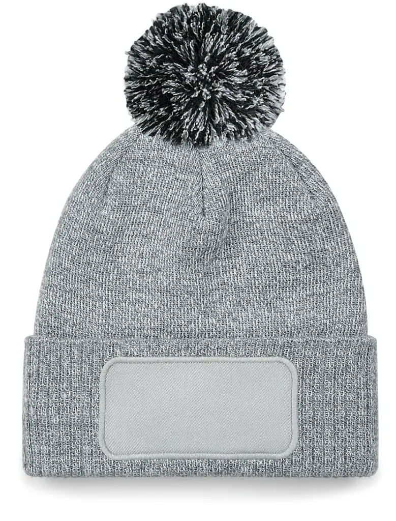 PS_B443_HEATHERGREY-BLACK - Hidalgo Snowstar® patch beanie, heather grey / black — productfoto 15