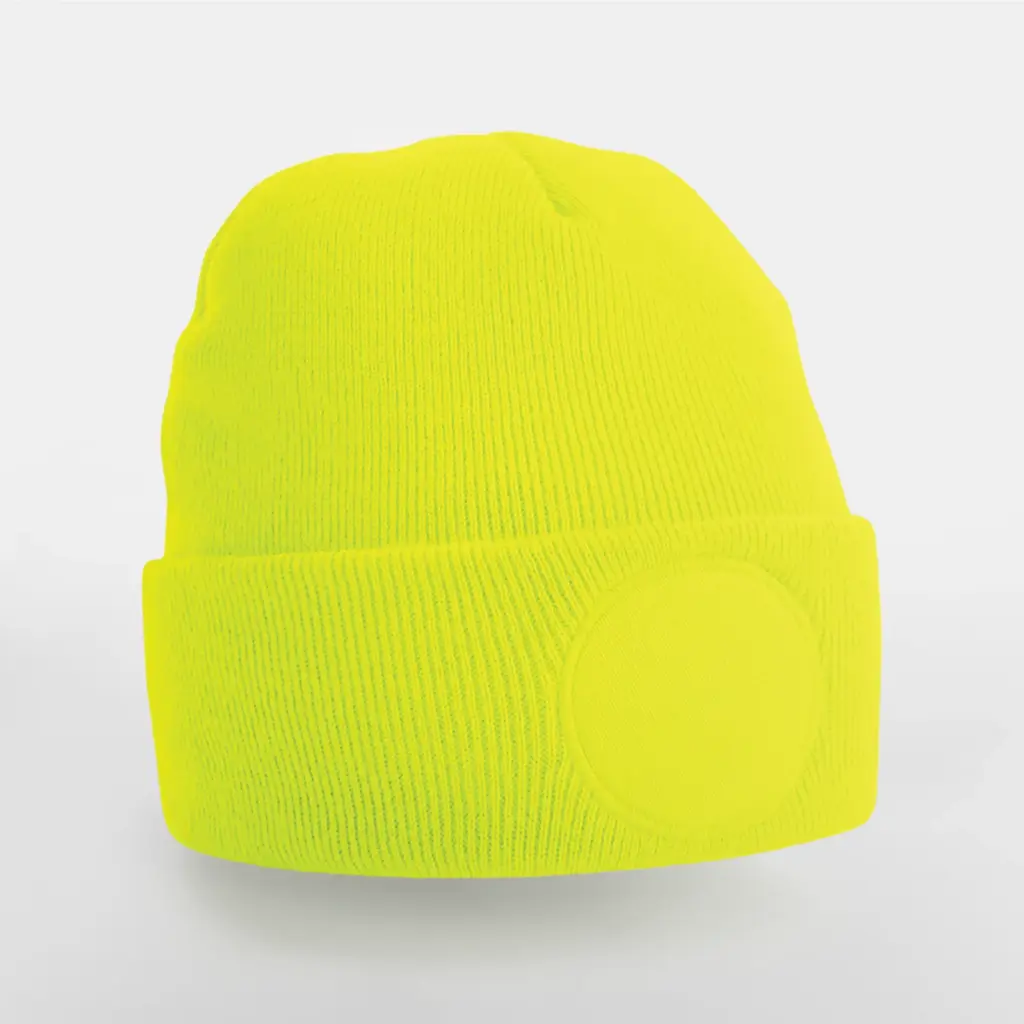 Muts met ronde patch, fluorescent yellow — productfoto 3